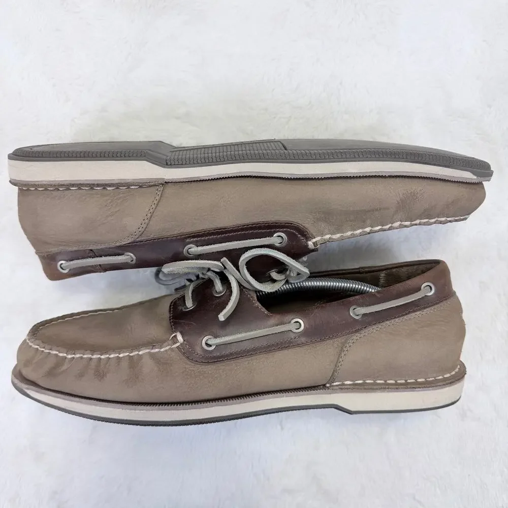 Rockport Authentic Original Men’s Two-Tone Leather Boat Shoes Size 14